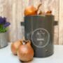 Grey Metal Onion Storage Tin – Breathable Container, thumbnail 2 of 7