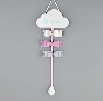 Personalised Hair Bow Holder White With Colour Options, 4 of 12