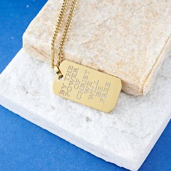 Engraved Tag Pendant Necklace For Men And Women, 6 of 12