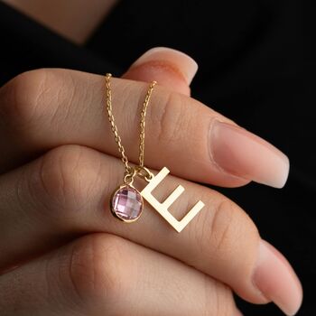 Initial And Birthstone Necklace, 8 of 11