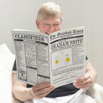 'The Grandad Times' Personalised Newspaper For Grandad, 2 of 8