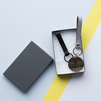 Personalised Leather Keyring With Metal Photo Plate, 6 of 7