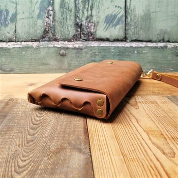 Tan Leather Clutch Bag, 5 of 7