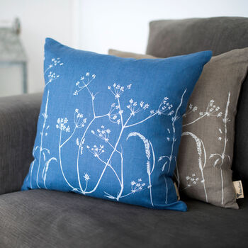 Hedgerow Flowers Linen Cushion, 3 of 4