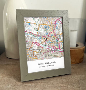 Favourite UK Map Personalised Taupe Framed Print, 3 of 9
