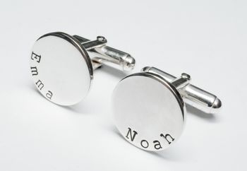 Personalised Name Disc Cufflinks, 2 of 4