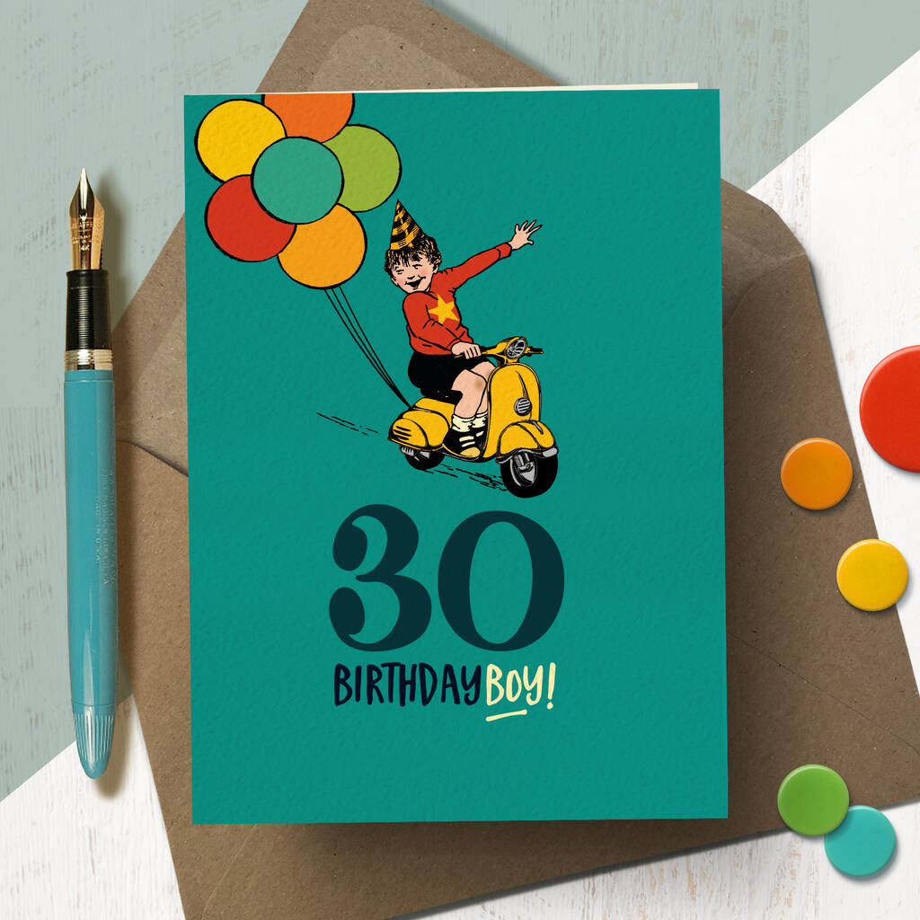 Image of '30 Birthday Boy' 30th Milestone Birthday Card