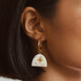 Crescent Moon And Star Arc Hoop Earrings, Gold Colour, thumbnail 1 of 9