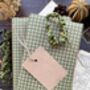 Green Gingham Paper Fibre Wrapping Paper, thumbnail 3 of 12