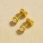 Double Pearl Stud Earrings, thumbnail 4 of 6
