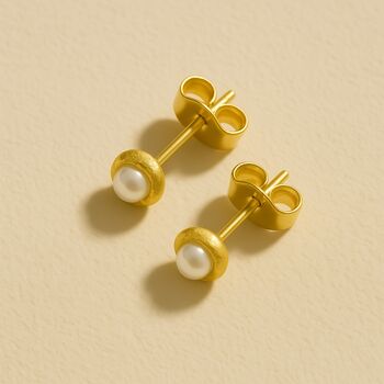 Double Pearl Stud Earrings, 4 of 6
