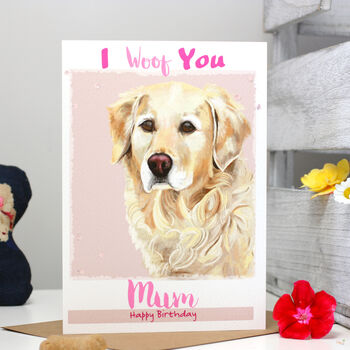 Personalised 'I Woof You' Dog Birthday Card, 2 of 7