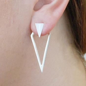 Sterling Silver Diamond Two Way Earring Jackets, 2 of 9