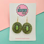 Kiwi Glitter Resin Earrings, thumbnail 1 of 2