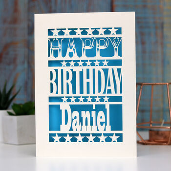 Personalised Happy Birthday Papercut Card, 8 of 9