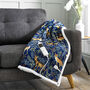 Fox And Deer Navy Electric Heated Fleece Throw 41026002, thumbnail 4 of 4