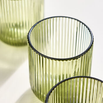 Palermo Set Of Four Green Ribbed Tumblers, 4 of 4