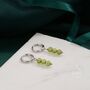 Sterling Silver Genuine Peridot Trio Huggie Hoop Earrings, thumbnail 2 of 10