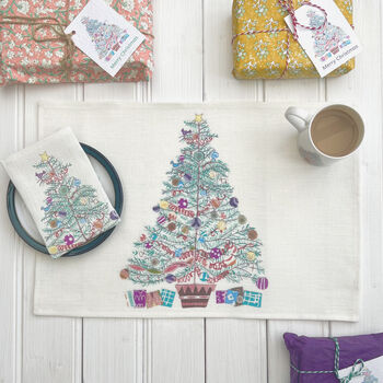 'Oh Christmas Tree' Linen Placemats, 2 of 4