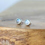 Moonstone Silver Stud Earrings, thumbnail 1 of 7
