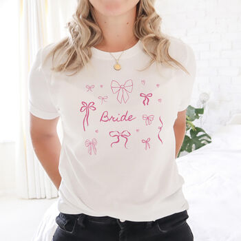 Bridal Party Bow T Shirt Hen Party Gift, 2 of 11