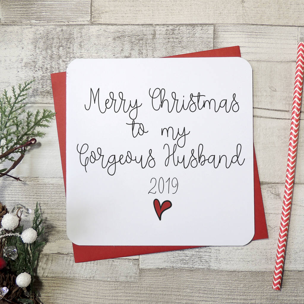 'Merry Christmas To My Gorgeous Husband' Card By Parsy Card Co ...