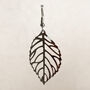 Dainty Statement Silver Leaf Earrings, thumbnail 4 of 4