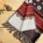 Handwoven Brown Boho Recycled Cotton Throw Blanket, thumbnail 8 of 11