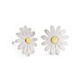 Aster Flower Earrings In Silver And 18ct Gold, thumbnail 1 of 5