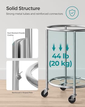 Rolling Laundry Basket With Steel Frame Trolley, 6 of 7