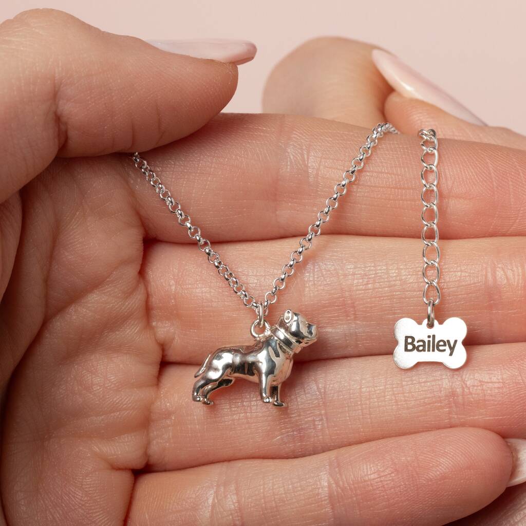 Personalised Pit Bull Sterling Silver Necklace, 1 of 11