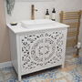 White Carved Bathroom Vanity Unit, thumbnail 9 of 9
