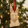 German Shepherd Dog Wooden Christmas Tree Decoration, thumbnail 4 of 5