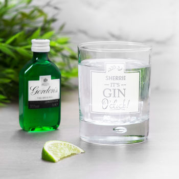 Personalised 'Gin O Clock' Etched Glass, 2 of 3