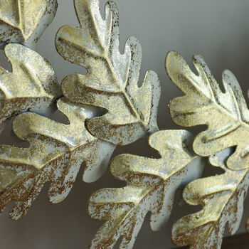 Large Gold Metal Oak Leaf Wreath, 3 of 3