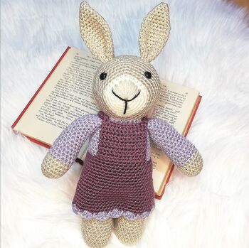 Handmade Crochet Rabbit Soft Toy, 3 of 6