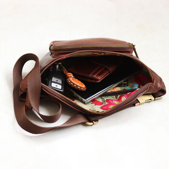 Brown Leather Bum Bag, Sling Bag, 4 of 5