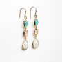 Gold Plated Gemstone Drop Earrings, thumbnail 3 of 6