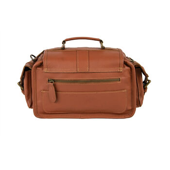 Personalised Vintage Brown Leather Camera Bag, 4 of 10