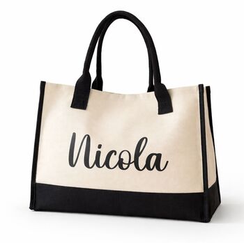 Personalised Heidi Canvas Beach Shoulder Tote Bag, 3 of 4