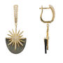 Sunburst Grey Mop Earring Gold Plated Silver, thumbnail 2 of 5