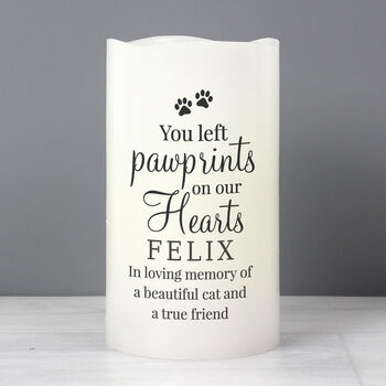 Personalised Pawprints On Our Hearts LED Candle, 3 of 3