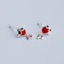 Sterling Silver Tiny Goldfish Stud Earrings, thumbnail 2 of 4
