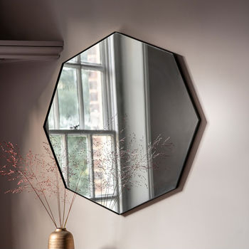 Octagonal Wall Mirror Gold Or Black, 2 of 2