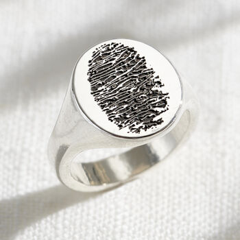 Chunky Oval Fingerprint Signet Ring, 2 of 5