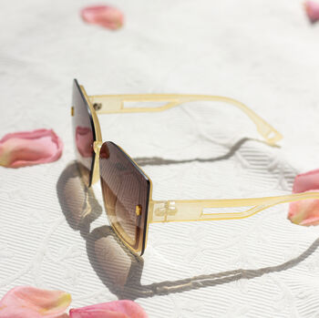 Front Lens Glitter Butterfly Sunglasses In Cream, 3 of 3