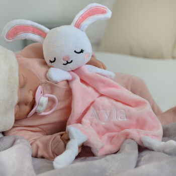 Personalised Pink Bunny Knotted Comforter, 4 of 10