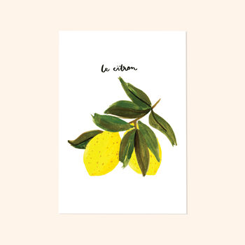 French Lemon Wall Art Print 'Le Citron' Unframed, 2 of 4