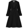 Elizabeth Coat In Black Vintage 1940s Style, thumbnail 1 of 5