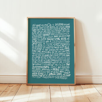 Piano Man Billy Joel, Song Lyrics Wall Art, 8 of 11
